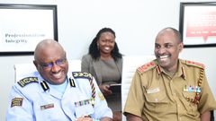 Police IG Japheth Koome and Deputy Inspector General-APS Noor Gabow in a meeting at the Supreme Court building on February 13, 2023