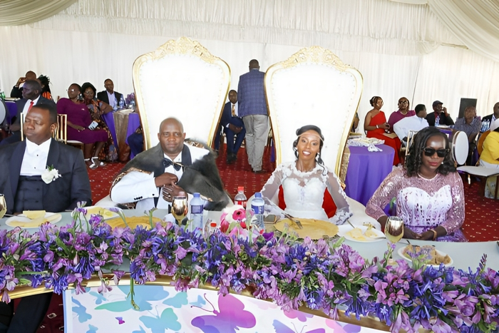 David Samoei, Abraham Kirwa, Fresiah Kirwa, and Carol Kitur during Mosop MP Abraham Kirwa's wedding on December 23, 2023