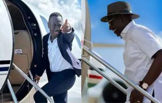 A collage image of comedian Butita and President William Ruto