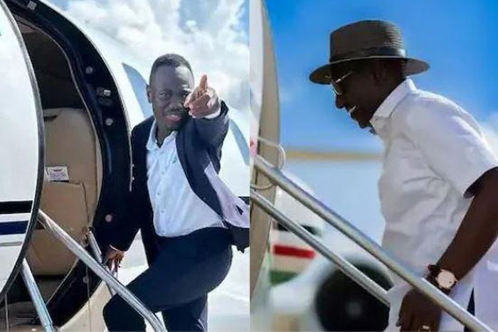 A collage image of comedian Butita and President William Ruto