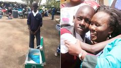 Levis Otieno in 2020 during his admission to Kanga High School