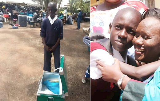 Levis Otieno in 2020 during his admission to Kanga High School