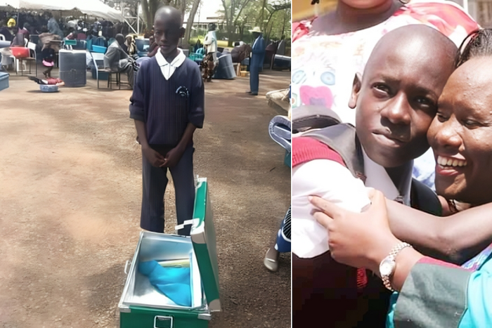 Levis Otieno in 2020 during his admission to Kanga High School