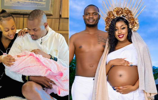 From left Amber Ray & Rapudo with their new born daughter: Amber Ray and Kennedy Rapudo during a previous photoshoot