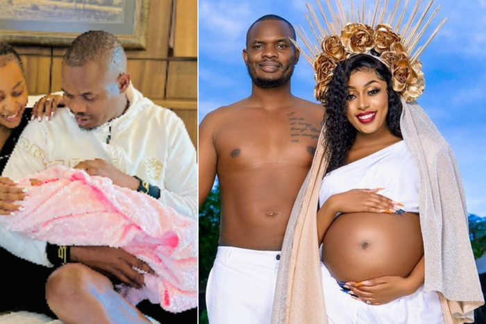 From left Amber Ray & Rapudo with their new born daughter: Amber Ray and Kennedy Rapudo during a previous photoshoot