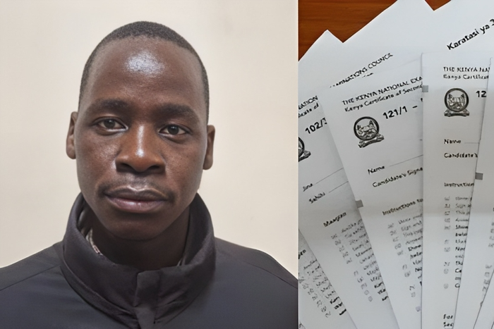 Nicholas Ngumbau Kalewa, alias ‘Mr. Examiner’ who teaches Christian Religious Education (CRE) who was selling fake 2023 National Exam papers was arrested after walking into a trap set up by the DCI