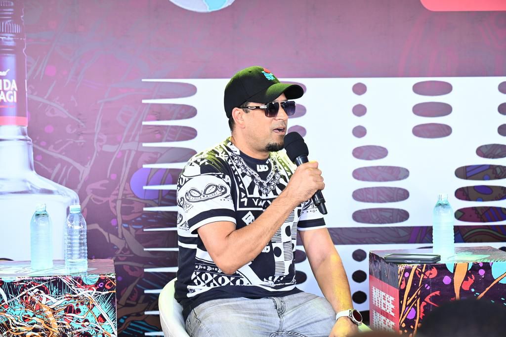 Talent Afrca's Aly Alibhai addressing the press