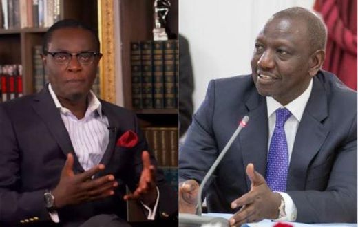 A collage image of Mutahi Ngunyi and President William Ruto