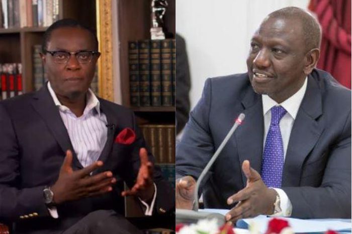 A collage image of Mutahi Ngunyi and President William Ruto