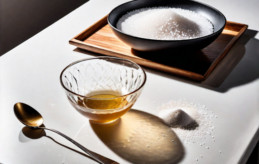 An image of a brown bowl with salt and a glass ( Hotpot.ai )