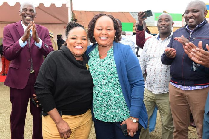 Former Kirinyaga Woman Representative Wangui Ngirici and Governor Ann Waiguru reconcile