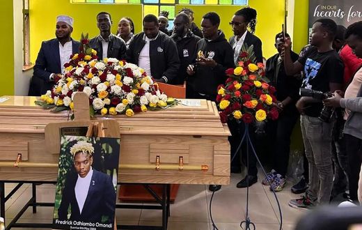 Screenshot of the mood at Fred Omondi's memorial service on June 28, 2024.