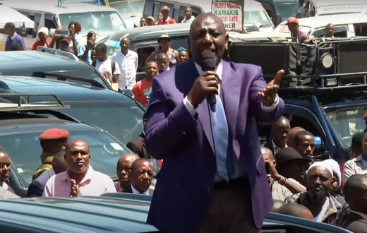 President William Ruto speaking in Kasarani, Nairobi