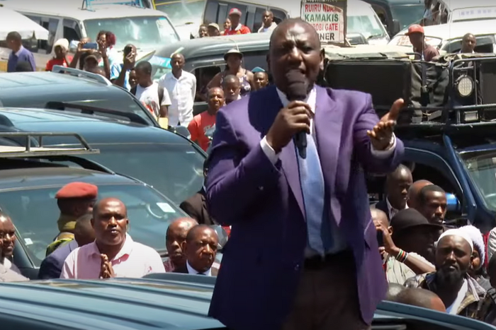 President William Ruto speaking in Kasarani, Nairobi