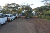 The eastern entrance to Nairobi National Park, where big game roamed (outside the view of my minivan).
