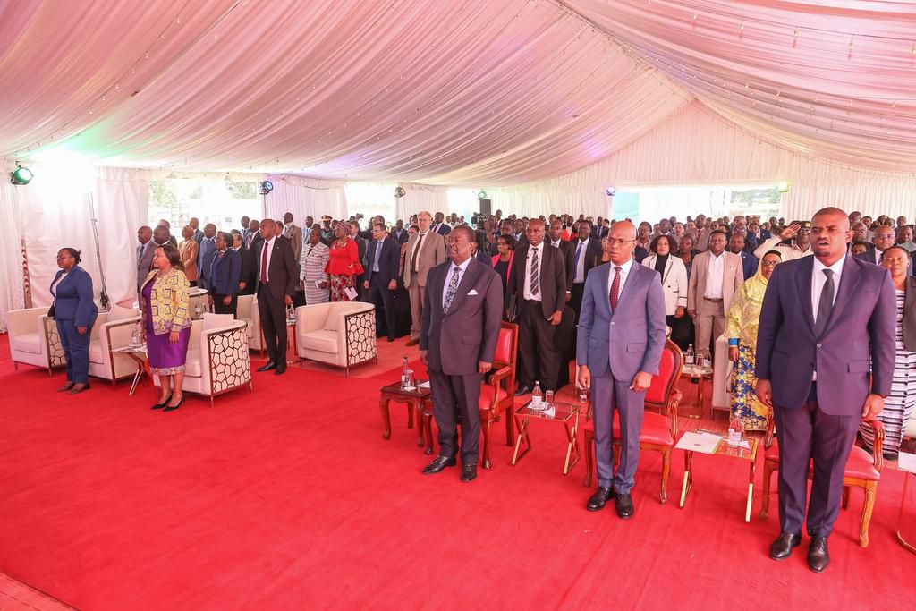 Leaders during the official launch of the construction of Tanzania's Twin Towers in Nairobi