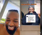 Konshens vibing to Sharonne Vanessa's rap