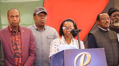 File image of Martha Karua, Kalonzo Musyoka, Eugene Wamalwa and Jeremiah Kioni during a past press conference in Nairobi on Tuesday, July 18, 2023