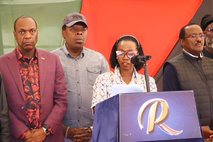 File image of Martha Karua, Kalonzo Musyoka, Eugene Wamalwa and Jeremiah Kioni during a past press conference in Nairobi on Tuesday, July 18, 2023
