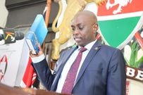 Kenya Revenue Authority Chairperson Anthony Mwaura taking his oath of office