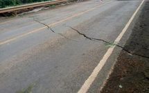 A section of Narok-Mai Mahiu highway that cracked. KeNHA announced the closure of the road for repairs on April 30, 2023 and gave alternative routes