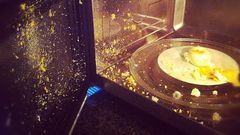 Why eggs explode when put in the microwave