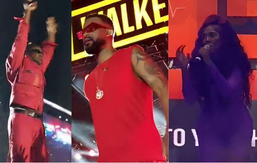 Nyashinski, Fally Ipupa and Tiwa Savage performing at Uhuru Grounds in Nairobi