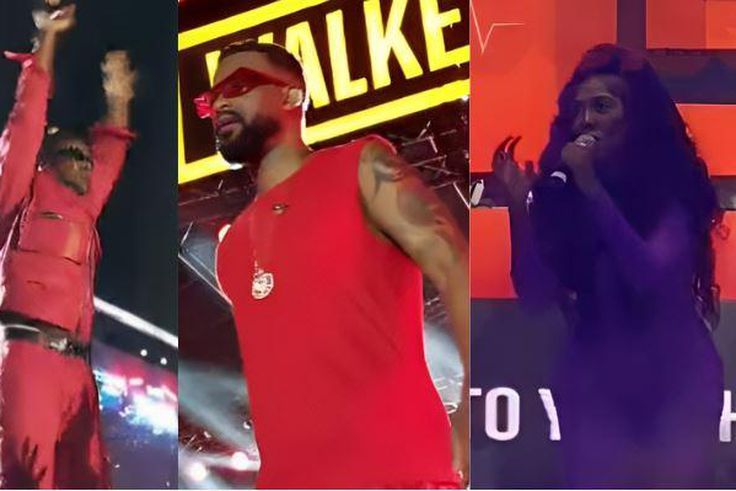 Nyashinski, Fally Ipupa and Tiwa Savage performing at Uhuru Grounds in Nairobi