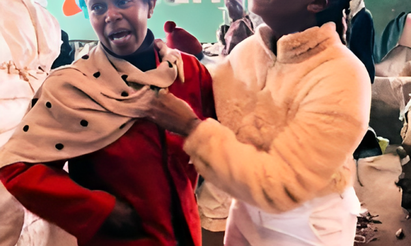 Muchai hugging her mum