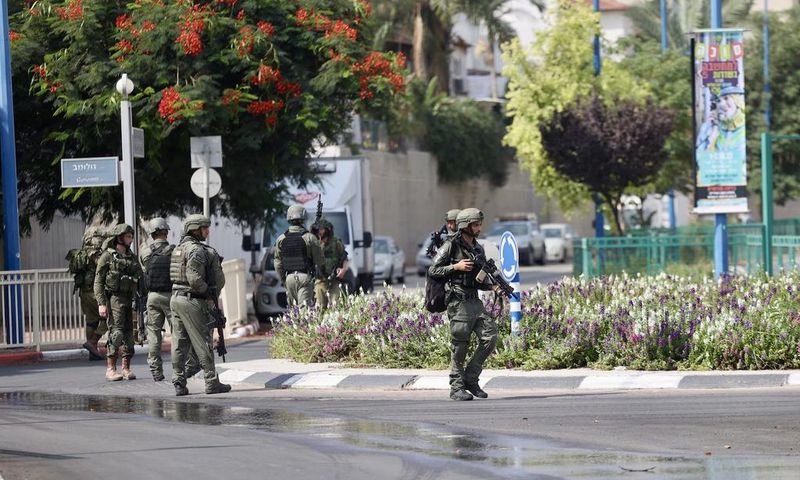 Israeli security forces patrol streets of Sderot, Israel, on October 11, 2023. Mostafa Alkharouf/Anadolu via Getty Images