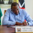 Retired President Uhuru Kenyatta in his office on February 10, 2023