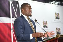National Assembly Budget and Appropriations Committee Chairman Ndindi Nyoro speaking public hearings of the budget-making process at KICC