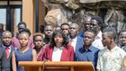 Charlene Ruto delivering a speech during a meeting with 47 presidents of county student associations in Nairobi on July 3, 2024.