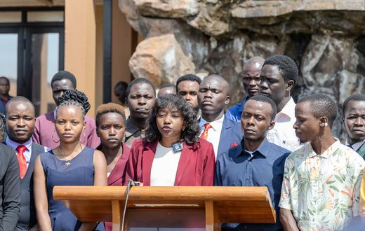 Charlene Ruto delivering a speech during a meeting with 47 presidents of county student associations in Nairobi on July 3, 2024.