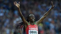 Kenya's Hellen Onsando Obiri won the final of the women's 5000m race at the 2017 IAAF World Championships at the London Stadium in London