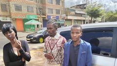Suspects arrested at Kasarani Police Station after commandeering a taxi along Thika Superhighway