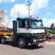 Mnyama wide load being transported to Uganda