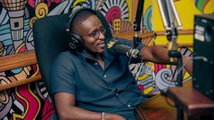 Njugush during an interview at Nation FM