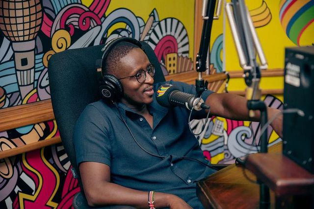 Njugush during an interview at Nation FM