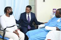 CS Alfred Mutua when he visited Chief Inspector David Maina