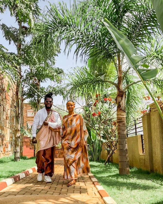 Kenyan singer Nviiri The Story Teller and his partner Maisha Wirth