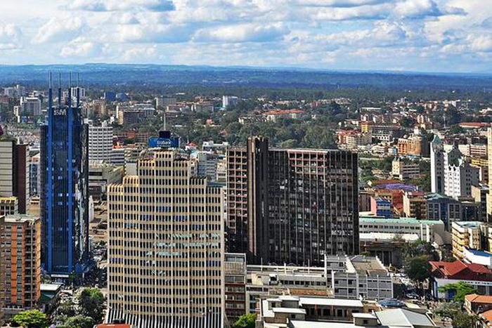 An aerial view of the Kenyan capital Nairobi