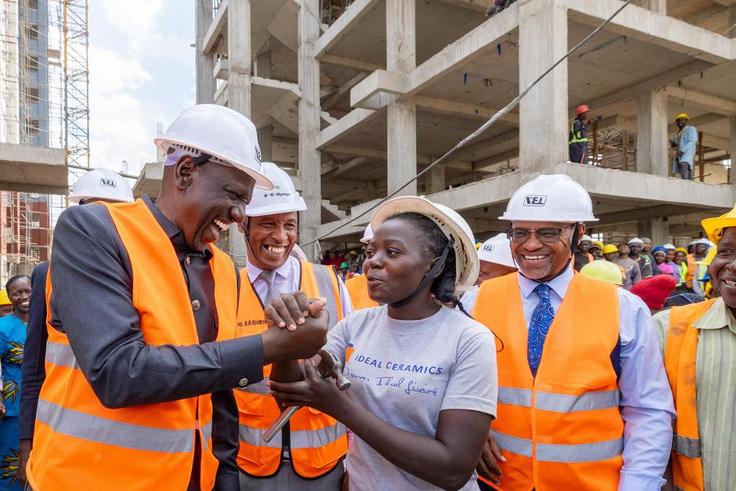President Ruto inspects construction of an Affordable Housing Project