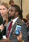 Citizen TV news anchor Ayub Abdikadir during a joint press briefing at the White House on May 23, 2024