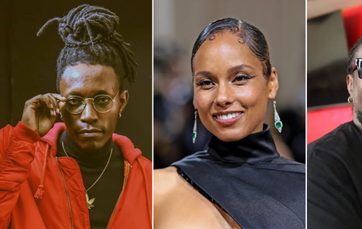 A collage image of Bensoul, Alicia Keys and Nyashinski