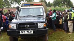 A police vehicle at a crime scene
