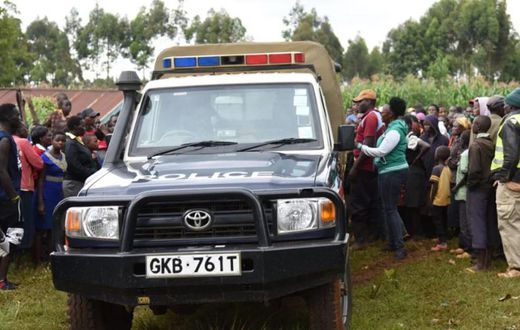 A police vehicle at a crime scene