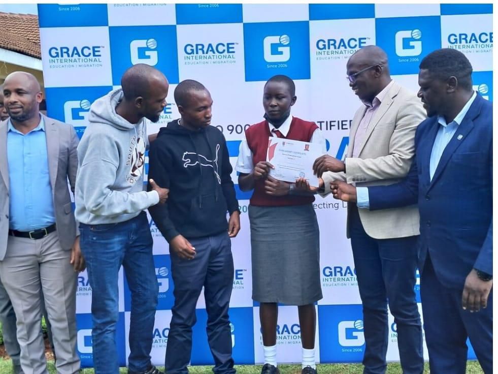 The top girl at the Kapsabet Maths contest