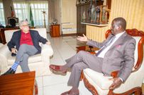 Azimio leader Raila Odinga hosted former Word Bank, Kenya Director Jim Adams who paid him a courtesy call in his Nairobi office on Monday, February 6, 2023.