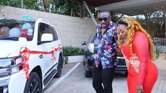 Justina Syokau being gifted a car on her birthday